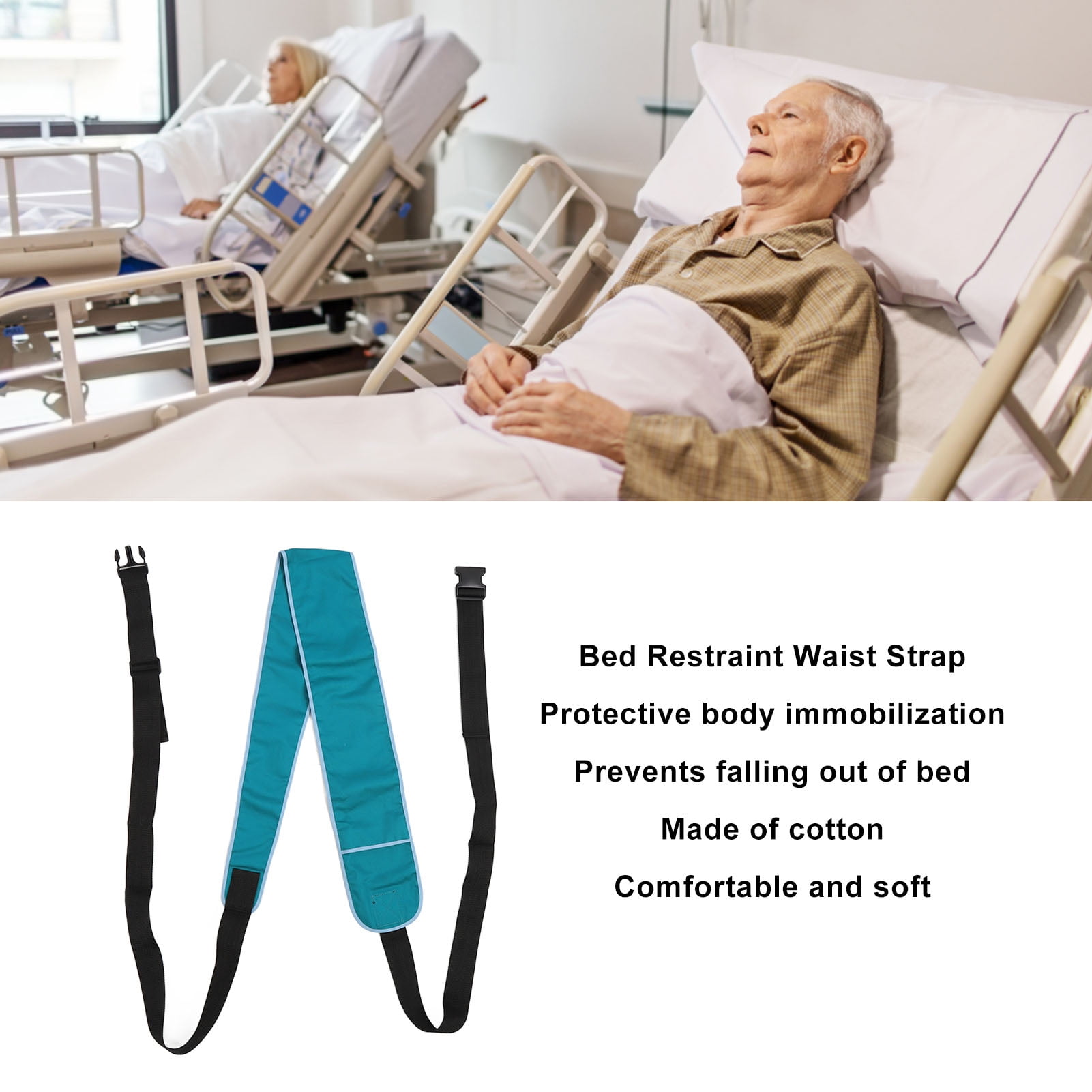 Bed Restraint Strap Widen Fixation Soft Adjustable Bed Belt Restraining Strap for Elderly for Hospital