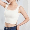 thumbnail image 1 of JMKQLZ Women's Solid Color With Chest Cushion Side Split Bottom Slim High Waist Inner Top, 1 of 6