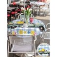 thumbnail image 5 of Outdoor Tablecloth with Umbrella Hole for Patio/Picnic/Party/Camping, Summer Truck Lemon Waterproof Table Cloth Round Cover Washable, Nautical Coastal Blue Plaid (Dia 54"), 5 of 8