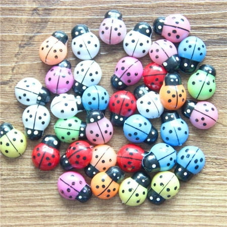 

80pcs Mini Ladybugs Miniature Garden Ladybug Figures Ladybug Charms for Crafts