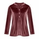 thumbnail image 5 of Camisetas para mujer,Blusa de manga larga con cuello en V para mujer, estilo túnica holgado, de terciopelo, color liso, con bolsillo, estilo informal, sopatenor, 5 of 9