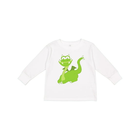 Inktastic Green Dragon Boys or Girls Long Sleeve Toddler T-Shirt