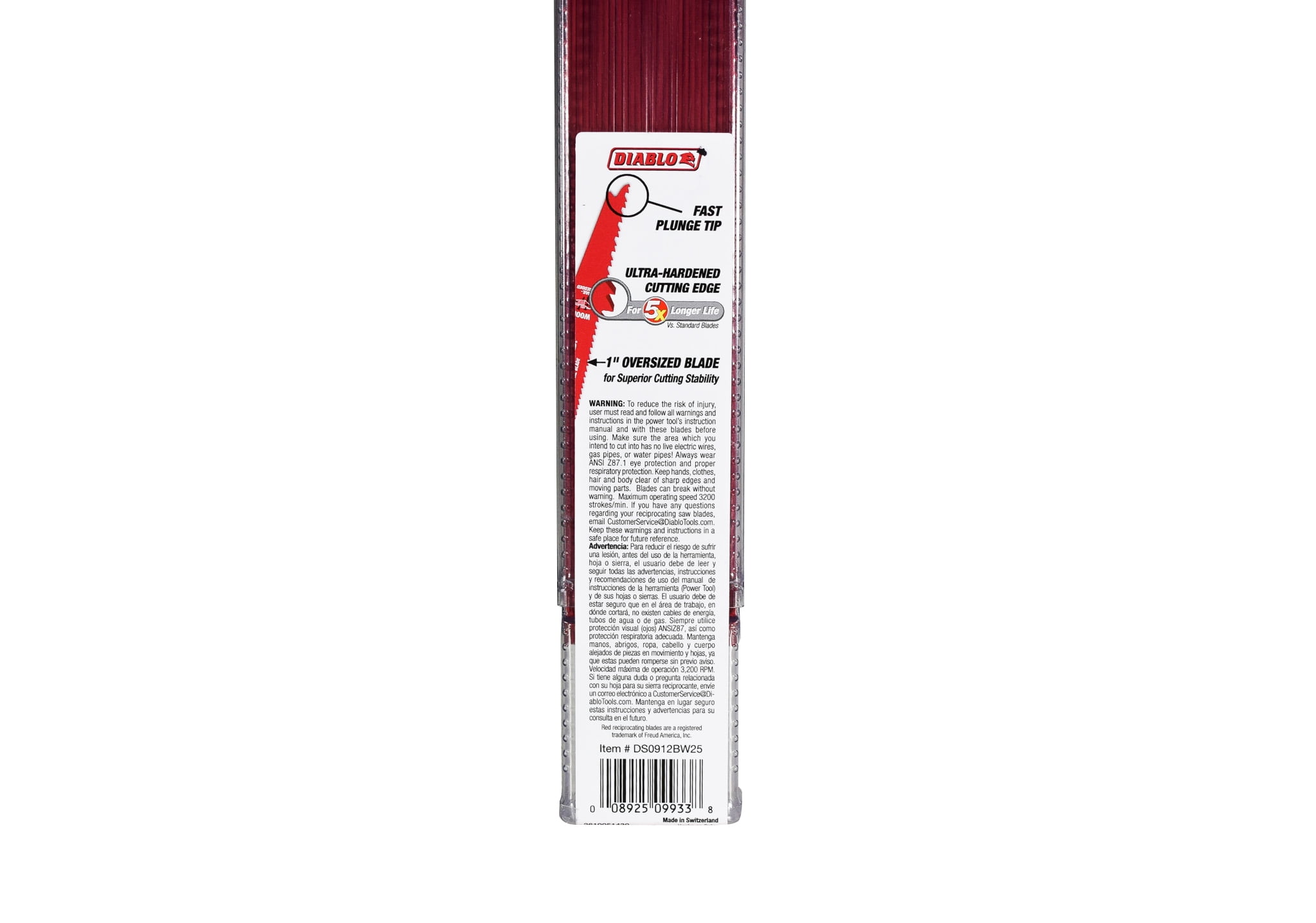 Freud DS0912BW25 Demo Demon Reciprocating Blades, Nail Embedded Wood, 9-In. x 6-12TPI, 25-Pk. - Quantity 1