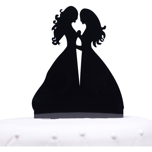 Unik Occasions Lesbian Couple Silhouette Acrylic Wedding Cake Topper
