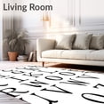 thumbnail image 2 of ODIKA 3'x5' Machine Washable Non-Slip Area Rug, Educational Letter Grid Typography Design High Traffic Rug with Pad, Black, 696694, 2 of 8