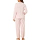 thumbnail image 3 of Conjuntos de pijama de franela de invierno para mujeres INSPIRE CHIC, de manga larga, ropa de estar por casa, XL, estampado de corazones, rosa y blanco, 3 of 7