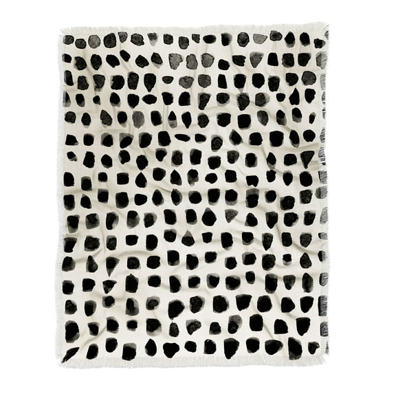 Society6 Summer Sun Home Art Dots Beige Woven Throw Blanket
