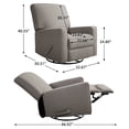thumbnail image 3 of EMONIA Pushback Recliner Chair with 360° Swivel and Rocking function, Linen Type Cloth, Living Room Single Sofa, Home Theatre Armchair, Modern Nursery Recliner, Gray, 3 of 7