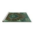 thumbnail image 2 of Ahgly Company Machine Washable Indoor Square Persian Turquoise Blue Traditional Area Rugs, 4' Square, 2 of 4
