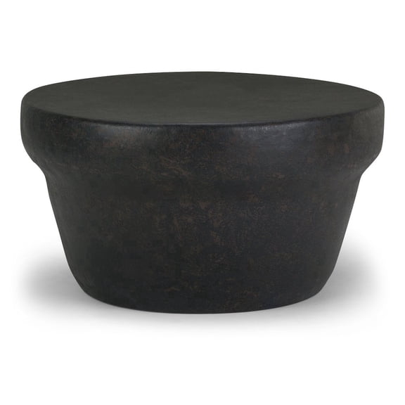Simpli Home Garvy 33 inch Wide Industrial Metal Coffee Table in Rustic Bronze, Fully Assembled