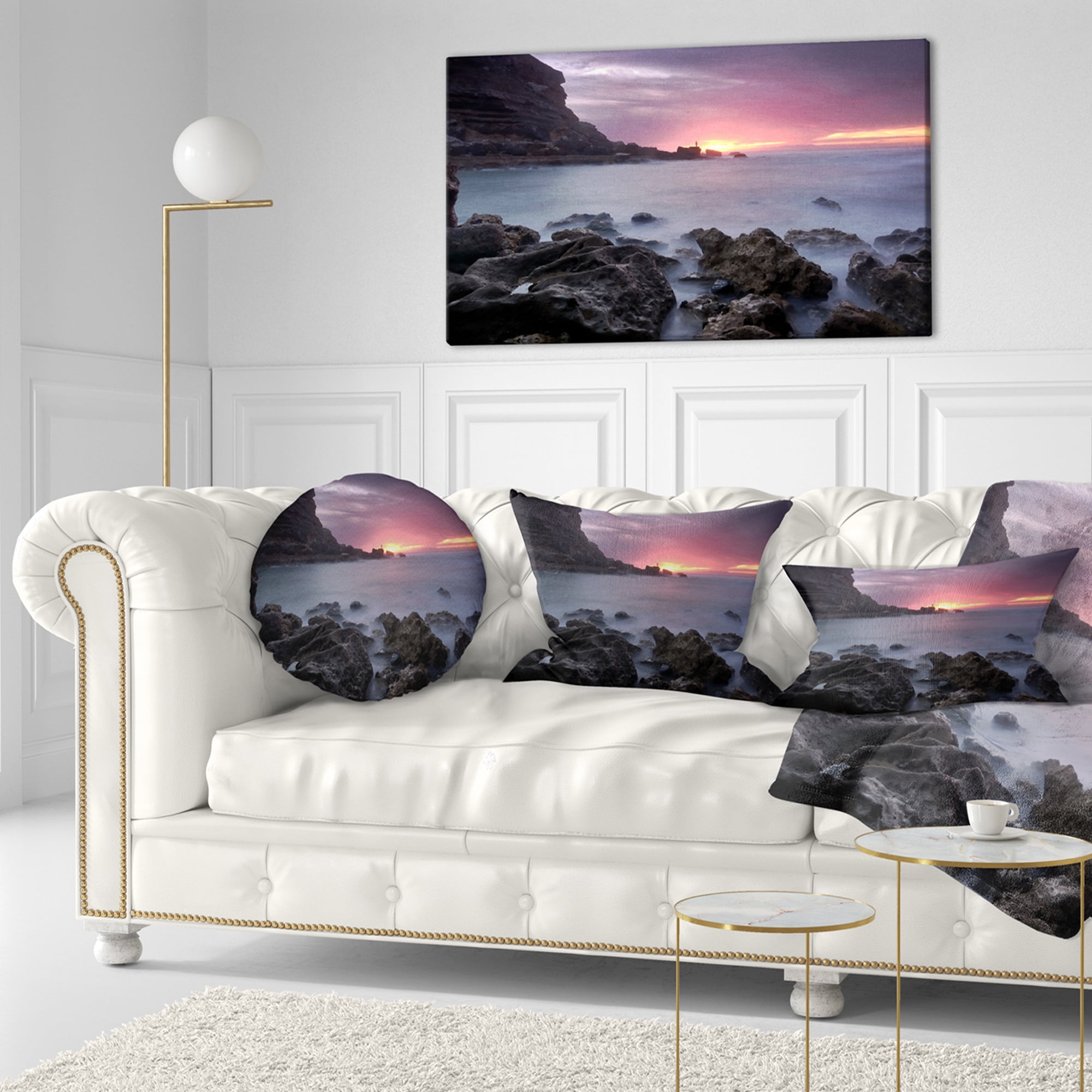 Designart 12" x 20" Multi-color Polyester Throw Pillow