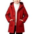 thumbnail image 3 of Abtuhar Toddler Boys Fall Winter Casual Outerwear and Jackets Solid Single‑button Wool‑blend Outer Coats for 2‑10 Years, 3 of 5