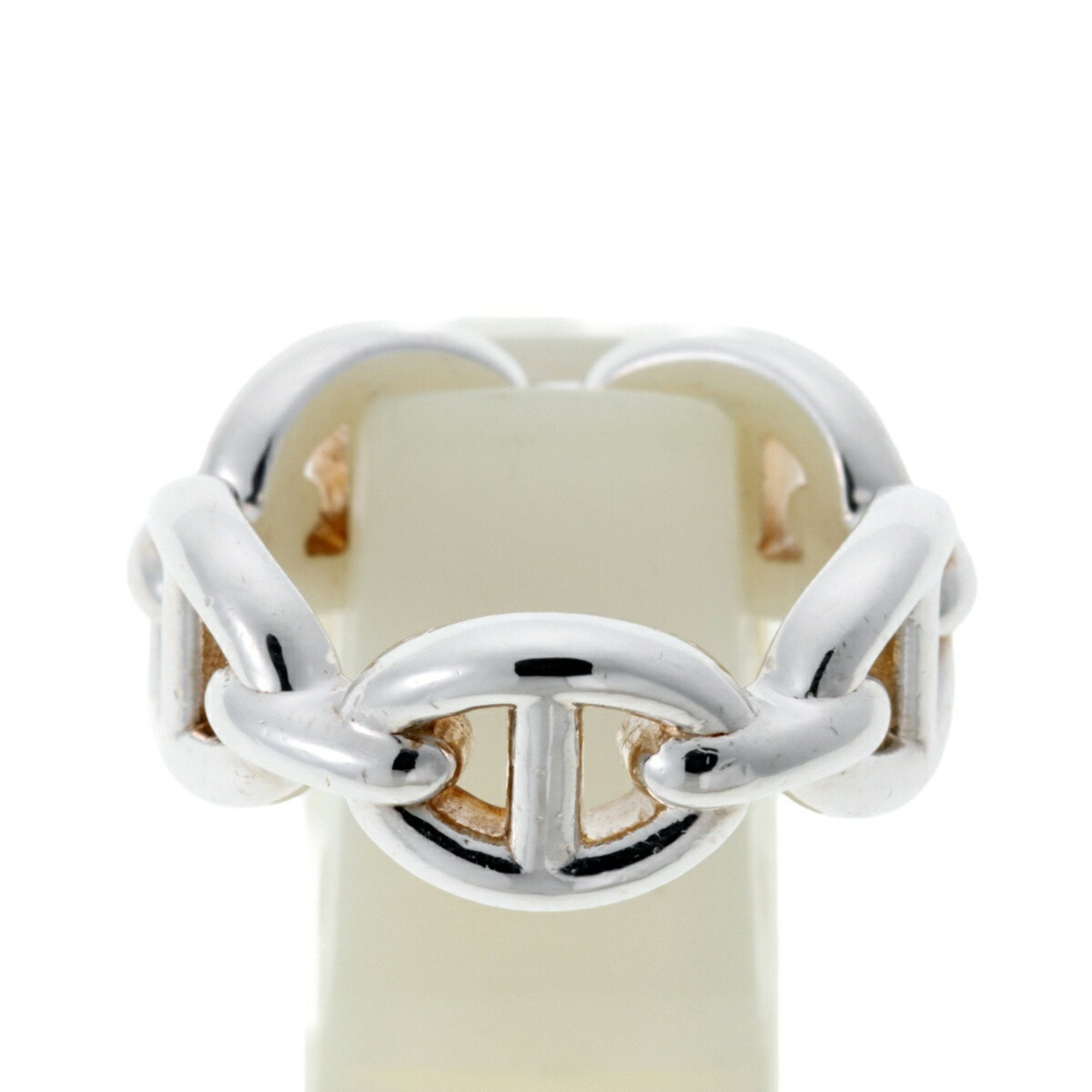 Pre-Owned HERMES Ring Chaine d'Ancre Anchane PM Ag925 Silver S-158473 (Good)