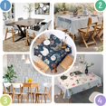 thumbnail image 4 of Dark Blue Chicken Floral Pattern Square Tablecloth,Waterproof Square Table Cover,Wipeable Spillproof Washable Table Cover for Home Kitchen Party Decor 60"x60"(152x152cm), 4 of 6