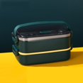 thumbnail image 3 of Lunch Box, Bento Box for Adults Children, Lunch Box Children with Compartments, 3-Layer Leak-Proof Bento Lunch Box with Fork, Spoon, Suitable for Lunch Box for Work, Office,, 3 of 7