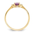 thumbnail image 2 of 14k Diamond & Rhodolite Garnet Birthstone Ring in 14k Yellow Gold - Size 6, 2 of 3