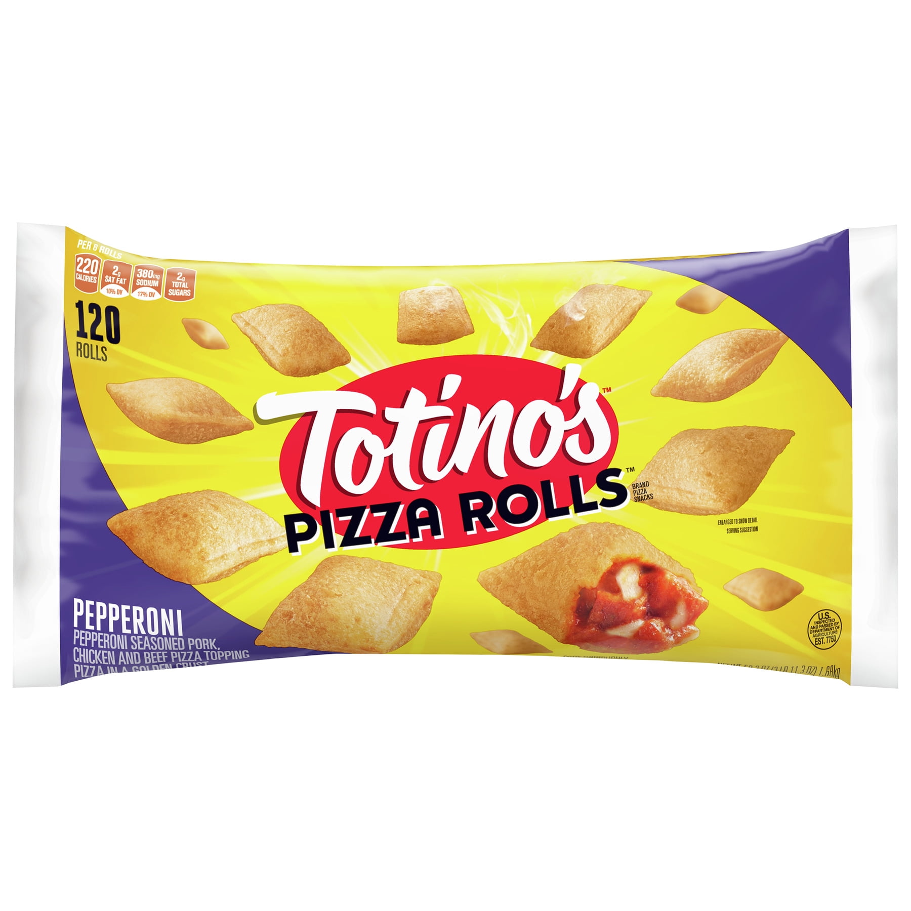Totino S Pizza Rolls Pepperoni 1 Rolls 59 3 Oz Bag Walmart Com Walmart Com