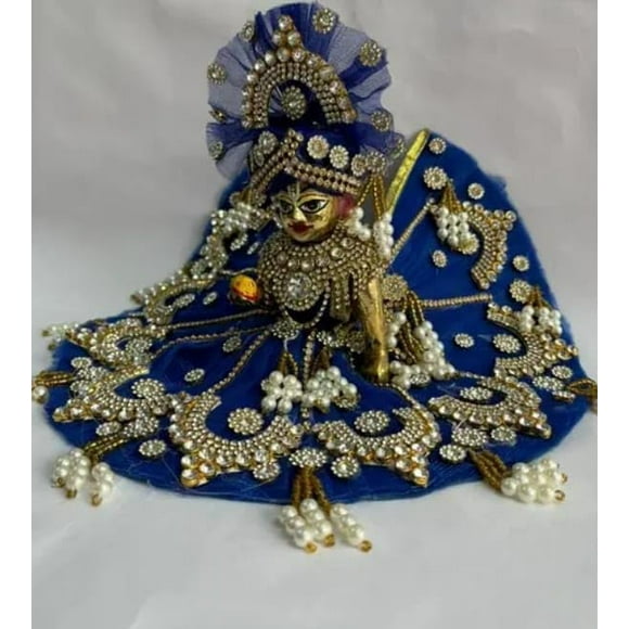 Lit Casquette Ladoo Gopal, Style Lotus, Hiver Thakur ji (Taille LADDU 4)