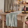 thumbnail image 2 of Sage Green Vintage 70 Inch Table Runner, Stripes Painting Retro Abstract Art Farmhouse Dresser Scarf Cotton & Linen Tablerunner for Dining/Kitchen Island/Holiday Party Décor 13" x 70", 2 of 9