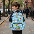 thumbnail image 4 of Yspwyqan Skateboard Dino Backpack for Boys Teens, Rainbow Sky 17" Large Capacity School Bag, Front Pocket Fits 15.6 Laptop, Casual Daypack for High School Travel Camping, 4 of 7