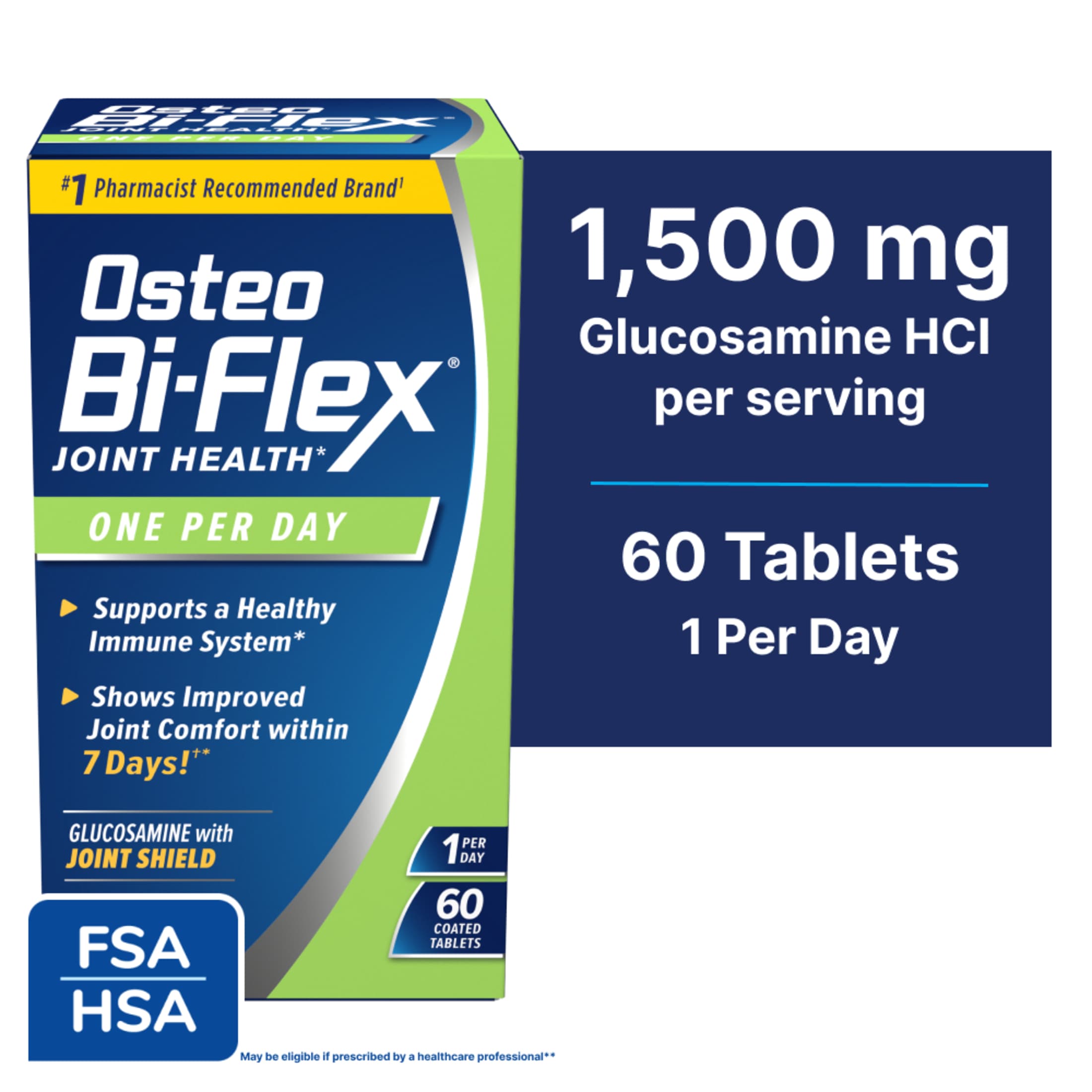 Osteo Bi-Flex One Per Day Joint Health Dietary Supplement with Glucosamine Chondroitin MSM, 60 Count