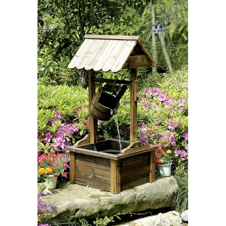 Pier Surplus Wood Wishing Well Outdoor Patio Water Fountain Pier Surplus Wood Wishing Well Outdoor Patio Water Fountain