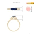 thumbnail image 5 of ANGARA Natural Aeon Square Sapphire 3 Stone Engagement Ring with Milgrain in 14K Yellow Gold for Women (Size-4mm) | September Birthstone, Anniversary, Jewelry Gift for Women | Natural Sapphire Ring, 5 of 10