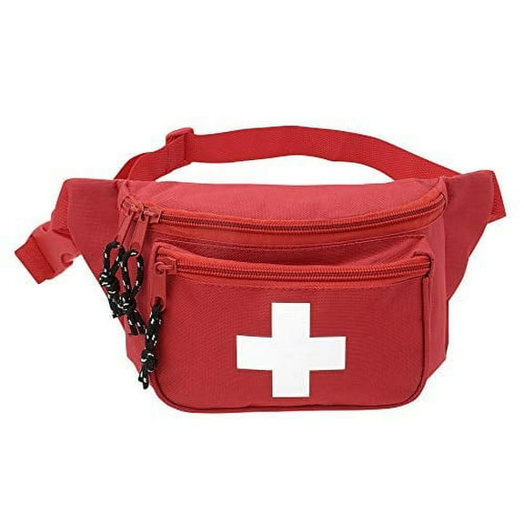 AsaTechmed First Aid Waist Pack - Baywatch Lifeguard Fanny Pack - Compact for Emergency at Home, Car, Outdoors, Hiking, Playground, Pool, Camping, Workplace