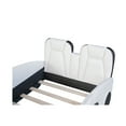 thumbnail image 2 of Kumix Twin Size Floor Bed, Race Car-Shaped Platform Bed with Wheels and Safety Rails fors Young Teens, Wooden Floor Bed Frame for Bedroom, Foor Bed, Easy Assembly, White, 2 of 7