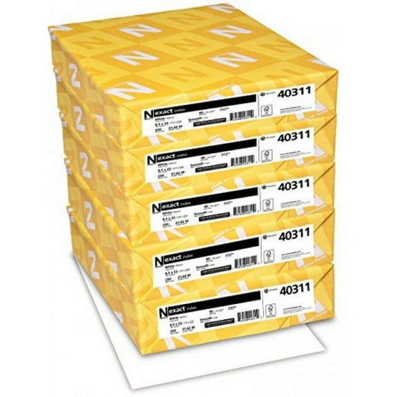 Neenah Exact Index Cardstock ckpBU, 250 Sheets, 5Pack (8.5 x 11/90 lb)