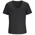 thumbnail image 4 of OGLCCG Deep V Neck T Shirt for Men Muscle Slim Fit Low Cut Stretch Short Sleeve Waffle Tee Tops Solid Color Summer Casual Tshirt,XXXL,Gray, 4 of 6
