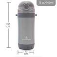 thumbnail image 2 of Insulated Straw Water Bottle | Kids Insulated Bottle | Thermos Bottle 12 Ounce Bottle - Grey, 2 of 8