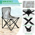 thumbnail image 4 of WOBOGO White Cat Camping Chair Convenient Four Corner Backrest Folding Stool Can Hold Up to 220lbs, 4 of 8