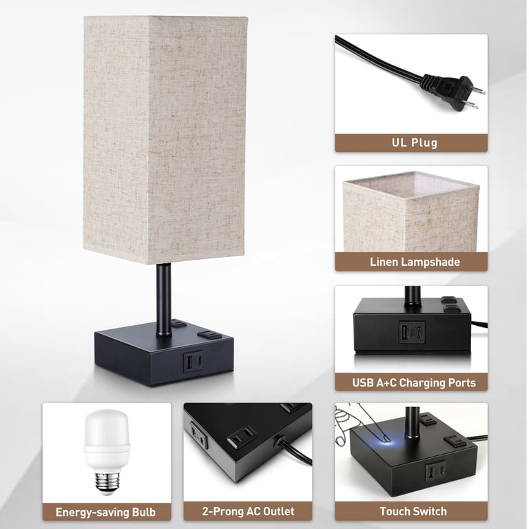 Walchoice Touch Control Table Lamp with USB Charging photo 5