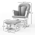 thumbnail image 4 of Child Craft Cozy Glider and Ottoman in Matte White Finish with Light Gray Cushion, 4 of 11