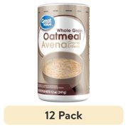 (12 pack) Great Value Wholegrain Oats Instant Hot Cereal, 16 oz