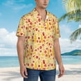 thumbnail image 2 of Lsque Halloween Elements pattern Hawaiian Shirt for Men, Unisex Summer Beach Casual Short Sleeve Button Down Shirts-Medium, 2 of 9