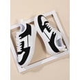 thumbnail image 3 of Ladies' Lace-up Casual Sports Sneakers, White Lightweight Street Fashionable And Simple Skateboard Shoes For Women, 3 of 4