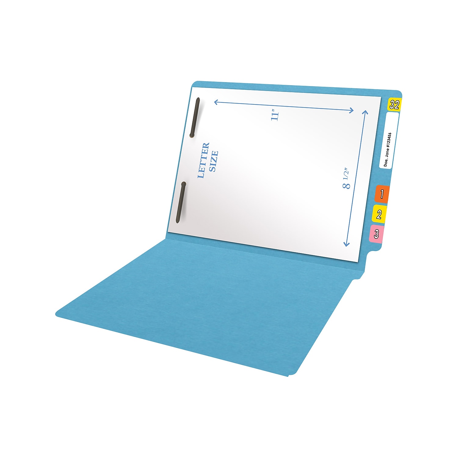 Medical Arts Press Heavy Duty End Tab File Folder Straight-Cut Letter Size Blue 40/Box (S-09461-DBL)