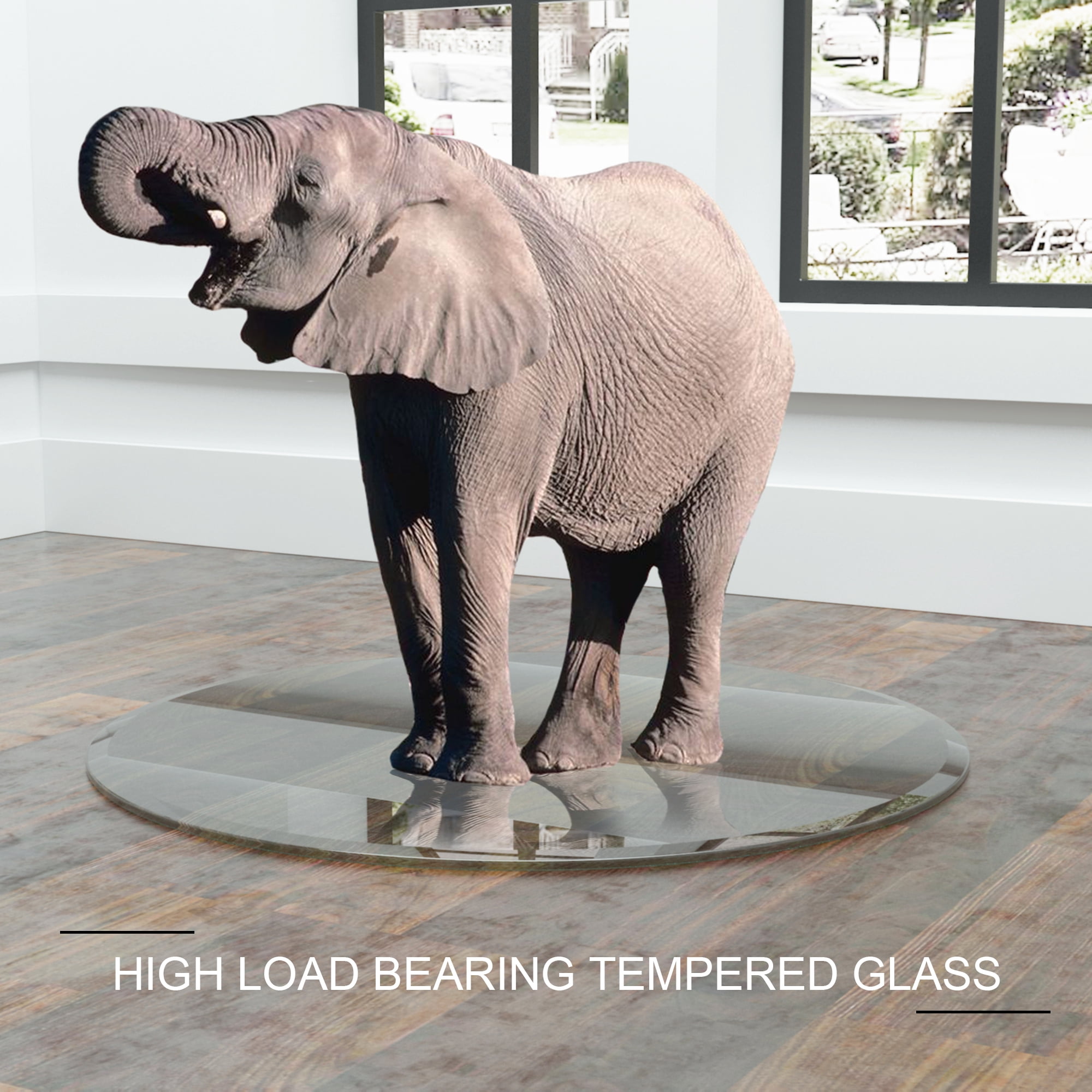 32 Inch Round Tempered Glass Table Top, 1/2" Thick Clear Transparent Glass Sheet with Polished Edge, Replacement Glass Top for Coffee Table,Dining Table