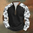 thumbnail image 2 of ZCFZJW Mens Casual Half Zip up Athletic Sweatshirts Vintage Camo Patchwork Long Sleeve V Neck Graphic T-Shirts Loose Lightweight Comfy Pullvoer Tops XXXXL, 2 of 4