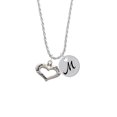 thumbnail image 2 of Delight Jewelry Silvertone Heart with 3 AB Crystals - Believe Faith Prayer Silvertone Script Initial Disc - M - Charm Necklace, 20"+3", 2 of 4