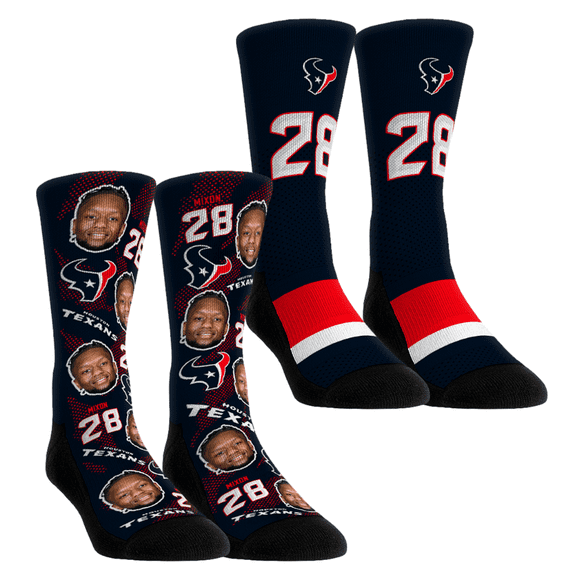 Unisex Rock Em Socks Joe Mixon Houston Texans Player Football Guy Two-Pack Crew Sock Set