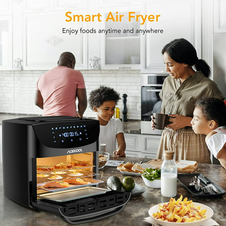  12L Large Air Fryer, 6-in-1 Air Fryer Oven, Grill, with Smart  Touch Screen and Visual Window, 60-Minute Timer, Automatic Power Off  Function, 1800W : Home & Kitchen