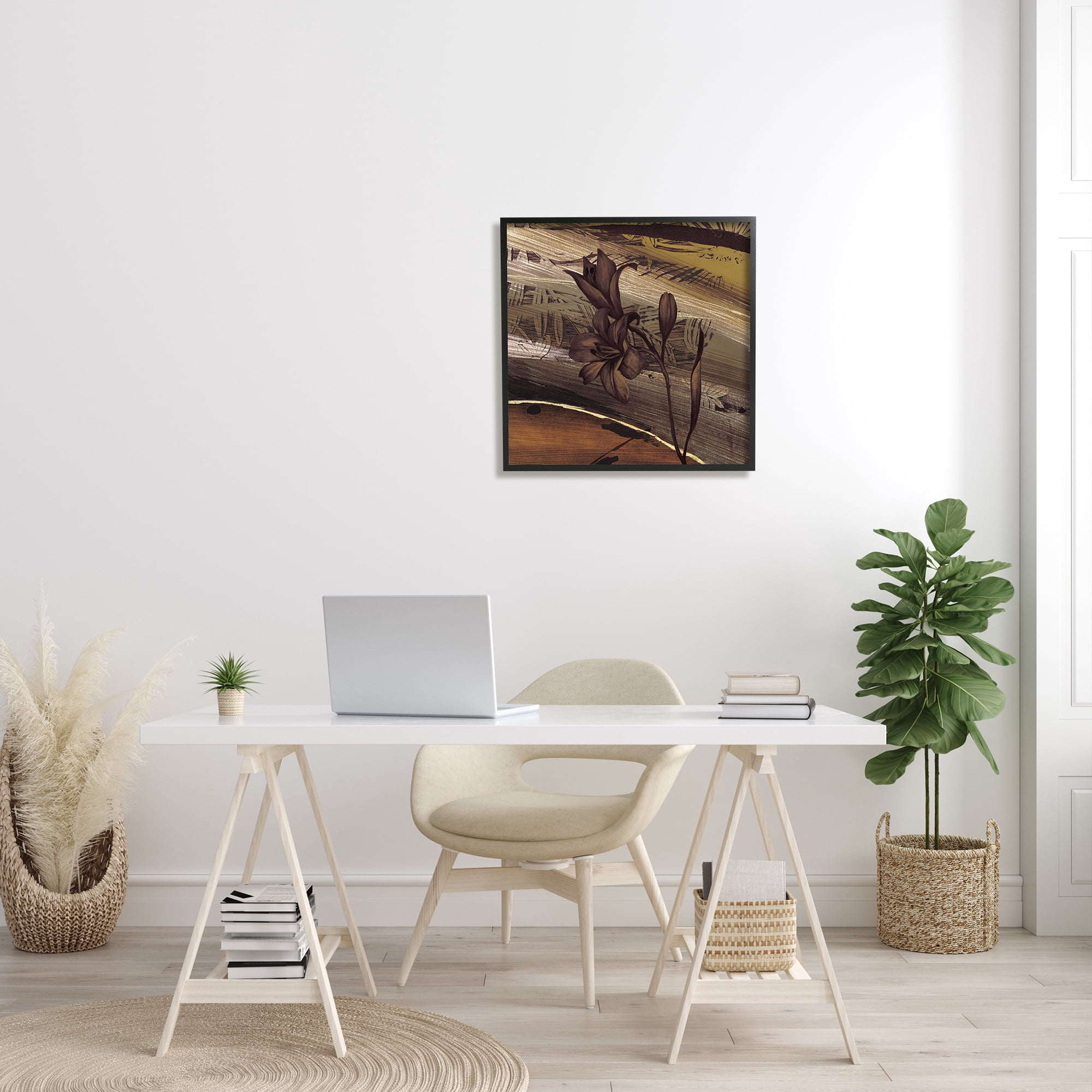 Stupell Industries Rustic Lilies Abstract Muddy Brown Earth Tones , 24 x 24, Designed by Anne Brochard