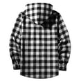 thumbnail image 3 of Favoffer Boys Flannel Shirts Plaid Hooded Button Down Long Sleeve Shirt Fall Winter Clothes Lightweight Shacket Jacket Home Play Outdoor Travle Toddler Big Kid 4-15Y, 3 of 5