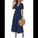 thumbnail image 1 of Vestido Bohemio de Lunares para Mujer, de Verano, con Cuello en V, Corta, y Fluido, para Invitada A una Boda en la Iglesia Azul L, 1 of 10