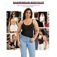 thumbnail image 6 of MANIFIQUE 2 Packs Plus Size Womens Seamless Shapewear Bodysuit 1X-4XL Tummy Control Butt Lifter Adjustable Straps Crotch Hook, 6 of 7