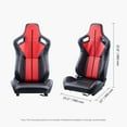 thumbnail image 3 of VEVOR Racing Seat, 2 Set, Adjustable Racing Cockpit with Wide Angle Reclining & High-Resilience Foam, Comfortable Racing Chair with Soft PVC Leather & Q235B Slider, Fit for Racing Cars & Go-Karts, 3 of 9