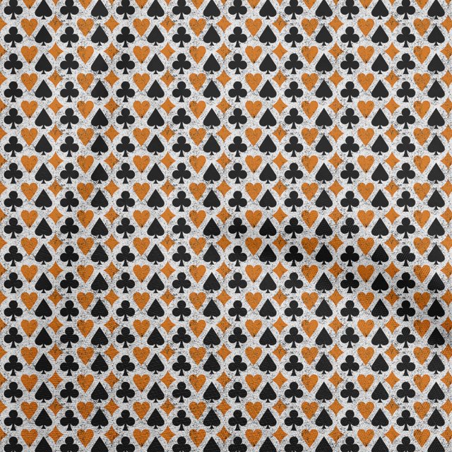 oneOone Rayon Orange Fabric Poker Card Craft Projects Decor Fabric Printed By The Yard 56 Inch Wide